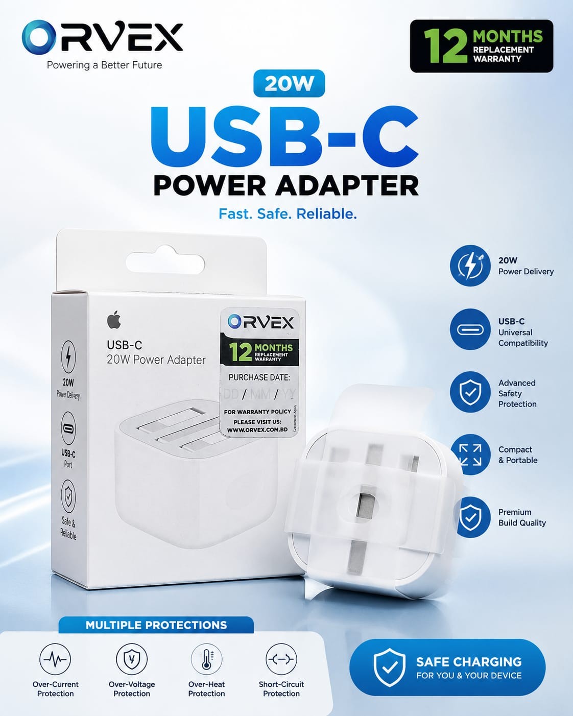 Apple 20 watt USB-C power adapter